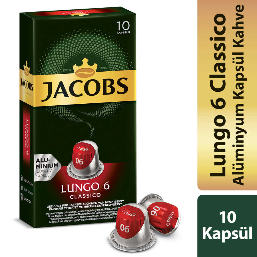 Jacobs Capsule Lungo 6 Classic 10 Kapsül