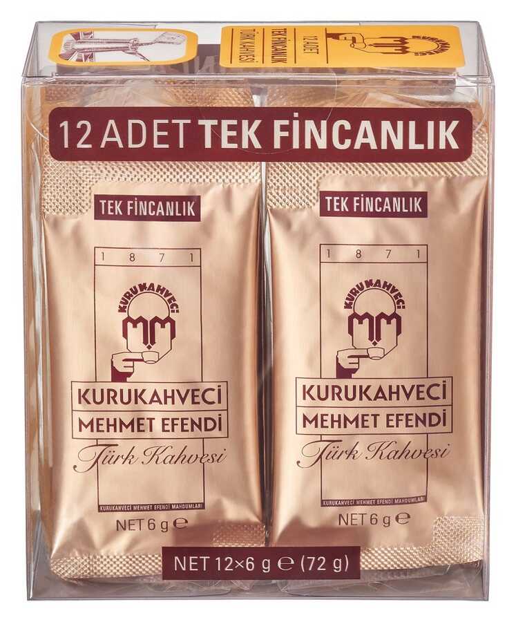 Kurukahveci Mehmet Efendi Tek Fincanlık Türk Kahvesi  12 X 6 Gr