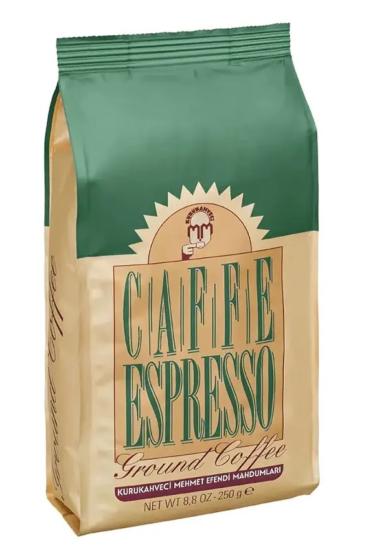 Kurukahveci Mehmet Efendi Caffe Espresso Öğütülmüş Folyo Ambalaj 250 Gr