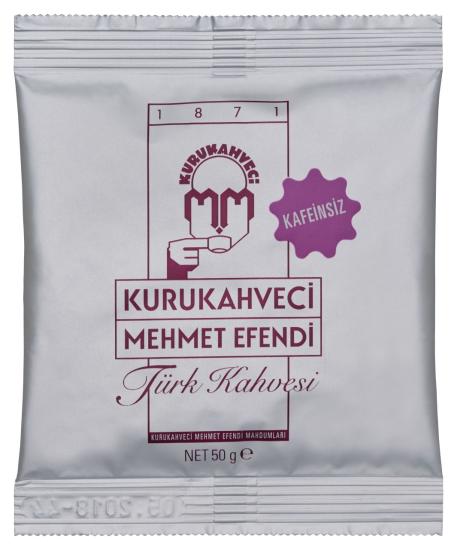 Kurukahveci Mehmet Efendi Kafeinsiz Türk Kahvesi Folyo Ambalaj 50 Gr