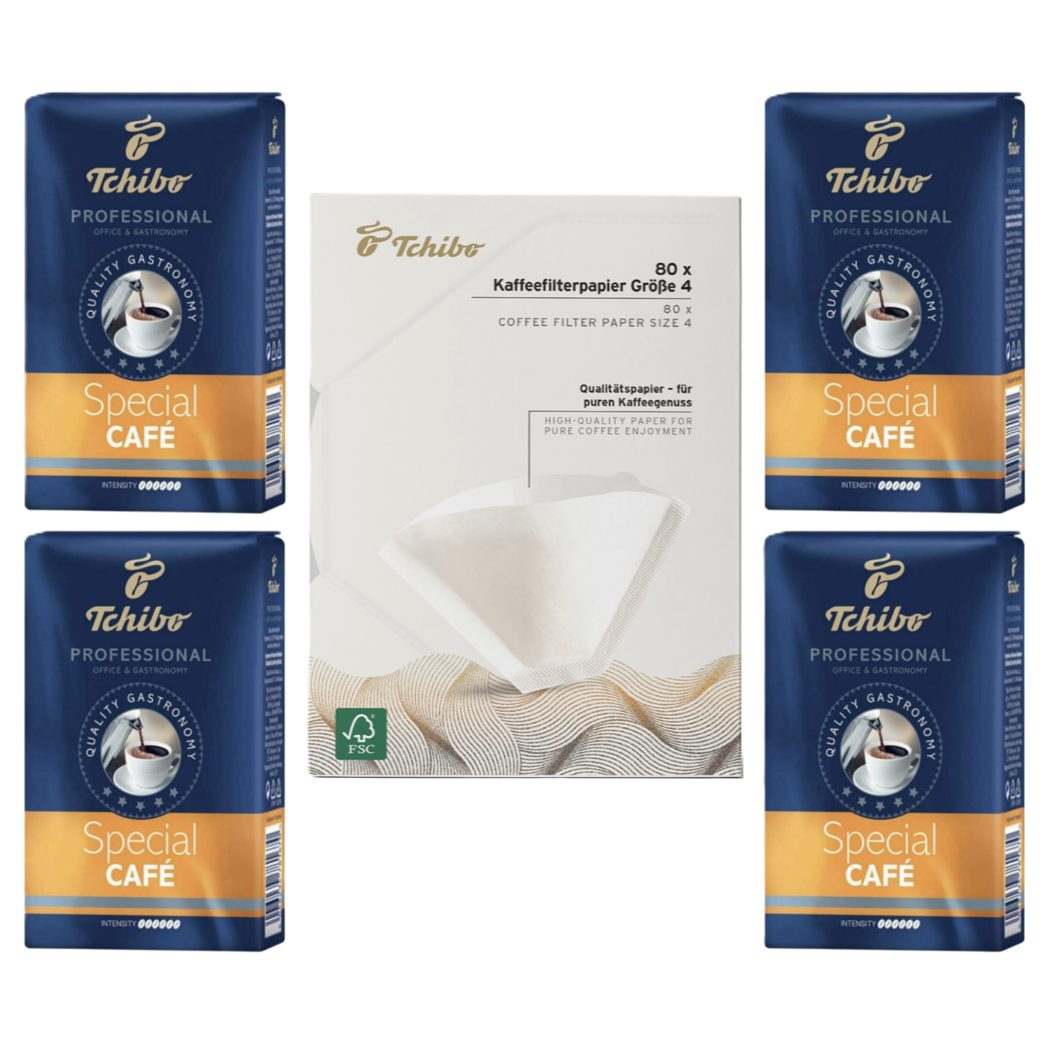 Tchibo Professional Special Cafe Filtre Kahve 250 G X 4 Adet + Tchibo Filtre Kahve Kağıdı 4 Numara 80 Adet